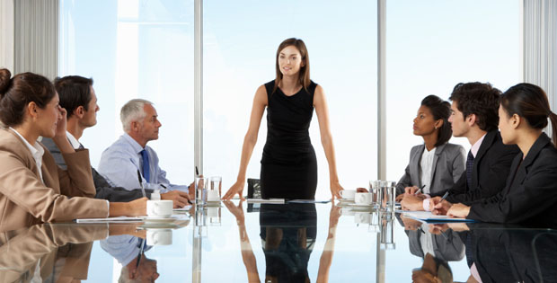 Woman chairing meeting