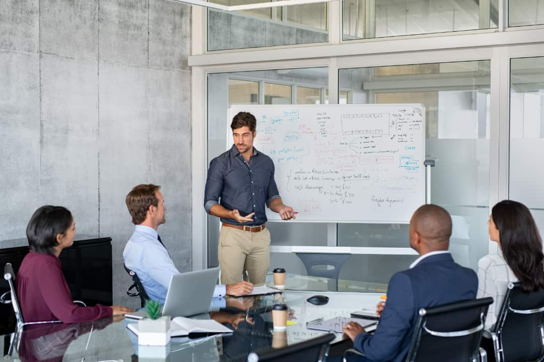 Man speaking to group web